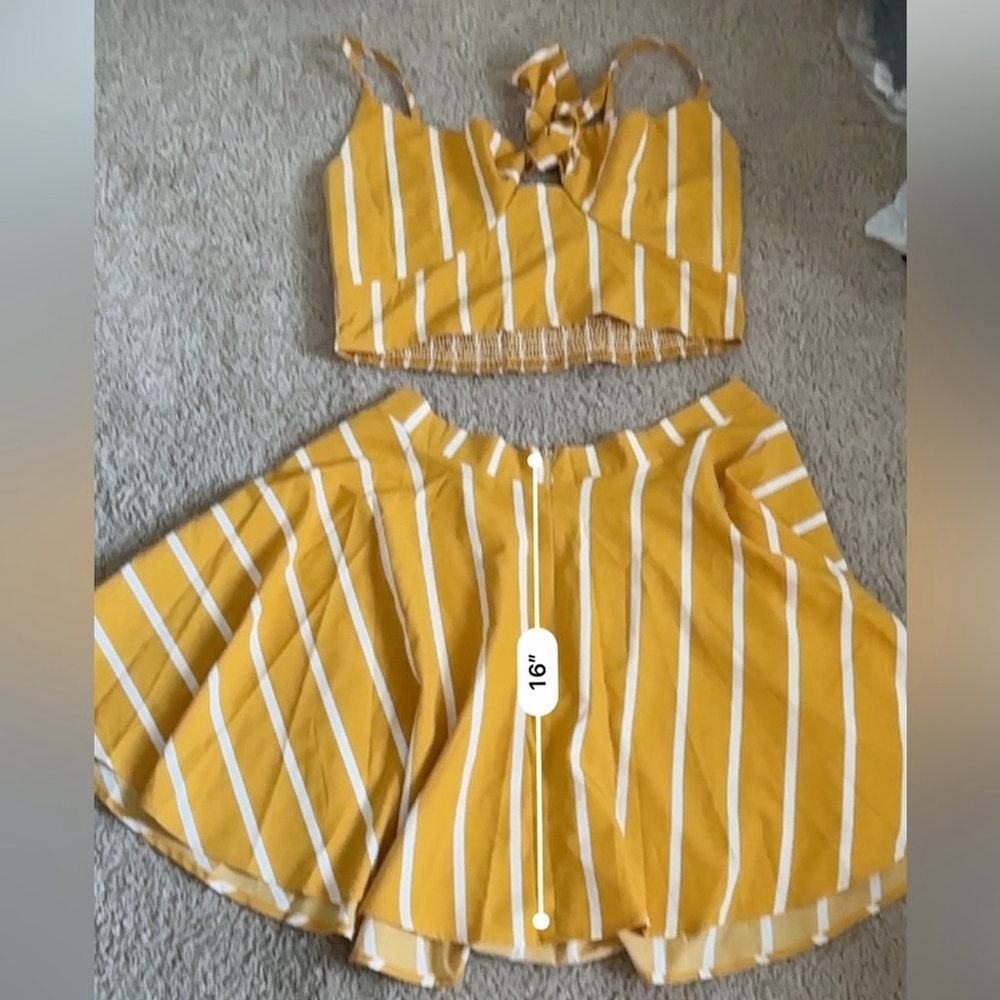 Yellow mini skirt set XL - Picture 8 of 9